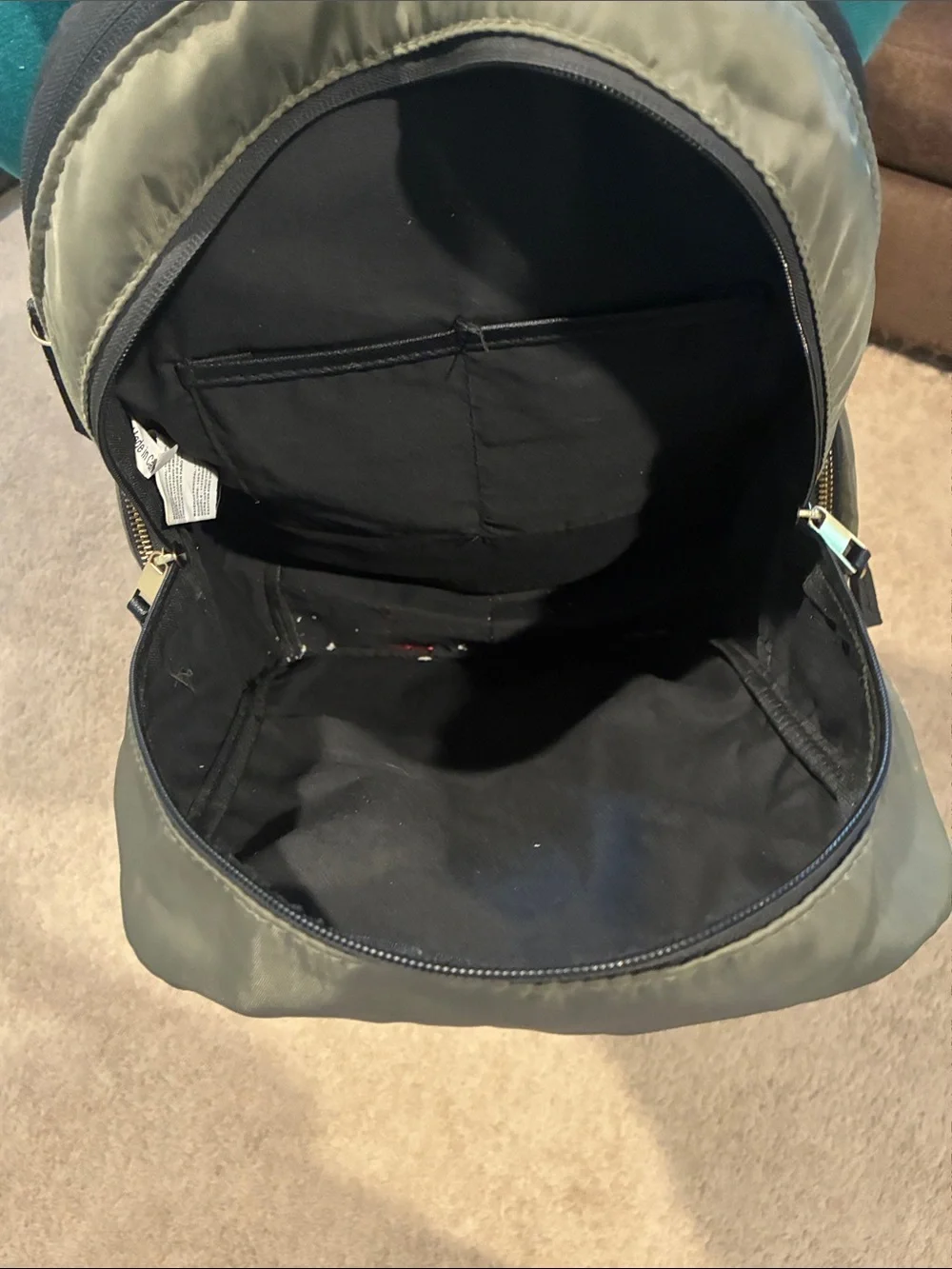 Target Olive Green Backpack with Gold Hardware